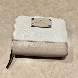 Kate Spade Beige & White Leather Color block Wallet